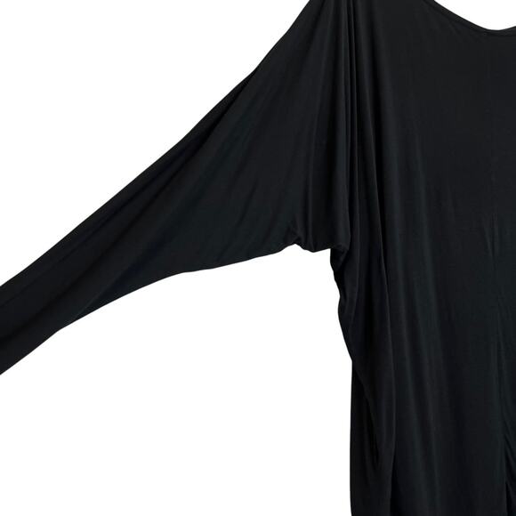 Vince Womens Black Top Large Batwing Dolman Sleeve Draped Oversized Viscose - Picture 4 of 8